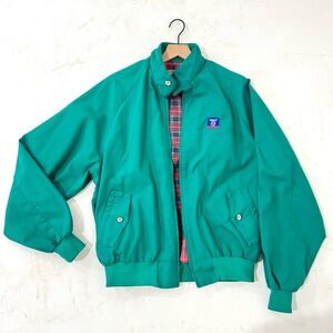 Vintage  Plaid Lined Harrington Jacket
Green Zip-Up | USA Made